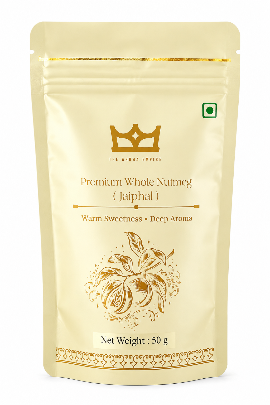 The Aroma Empire Premium Whole Nutmeg (Jaiphal) 50g | High Quality Whole Jaiphal Spice | Natural Aromatic Nutmeg for Cooking, Baking & Traditional Recipes