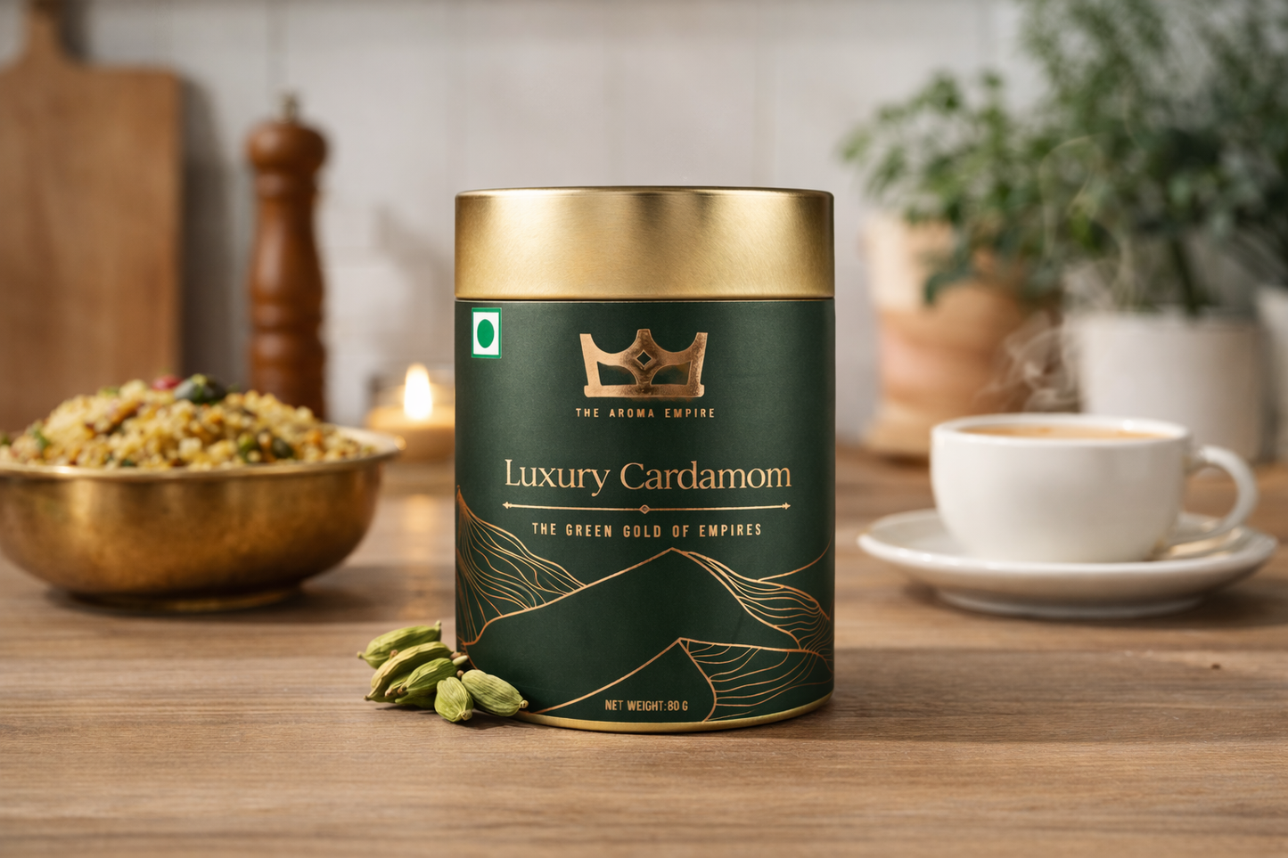 Luxury Green Cardamom 80 g - Premium Whole Elaichi | The Aroma Empire